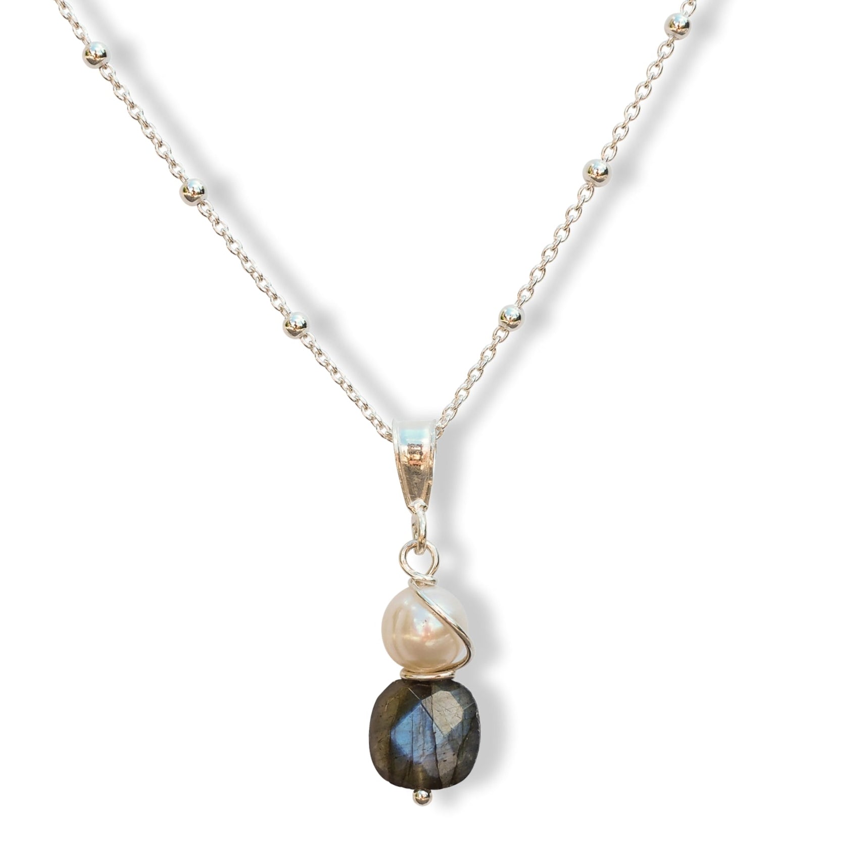 halsketting labradoriet zilver