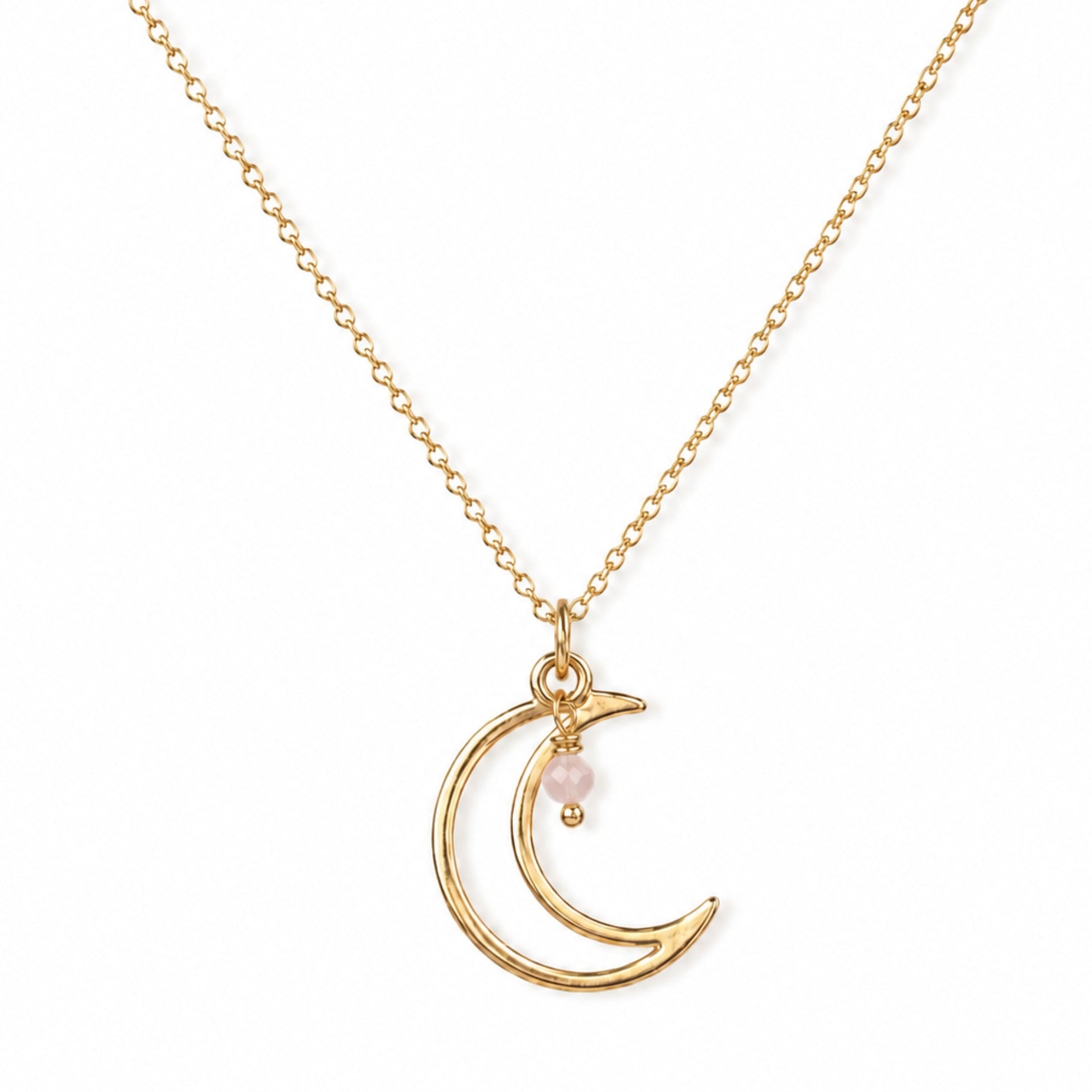 Ketting maanbedel en rozenkwarts