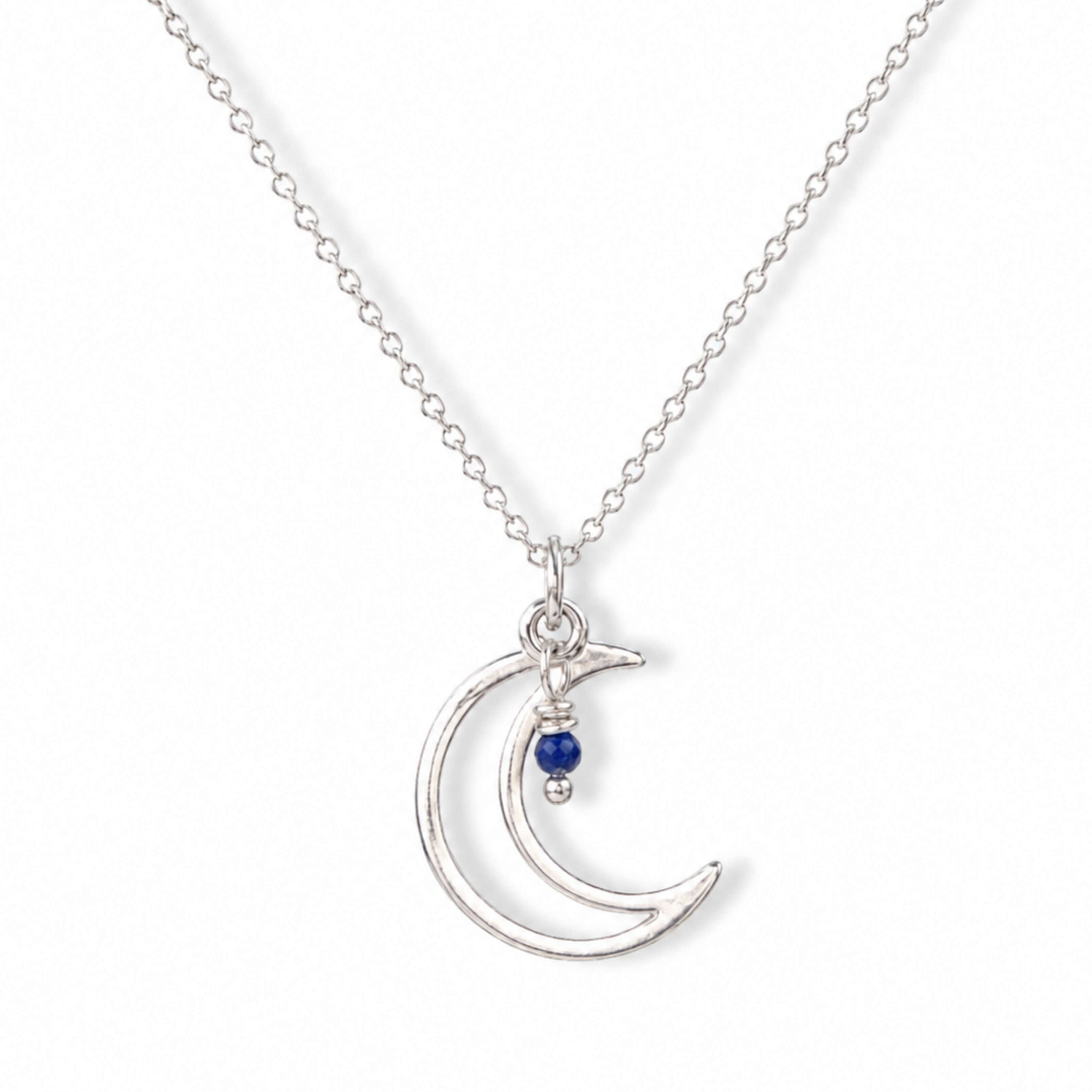 Ketting maanbedel en lapis lazuli