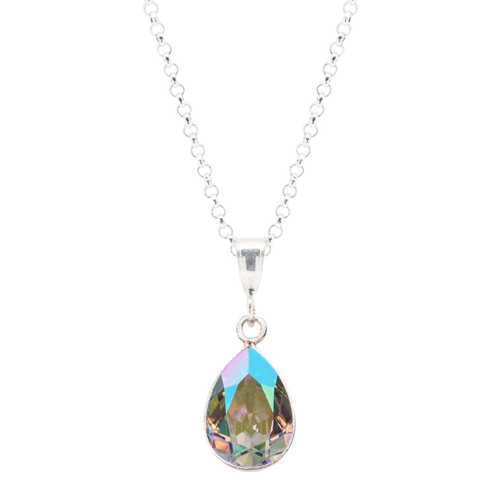 halsketting met swarovski druppels in paradise shine in zilver