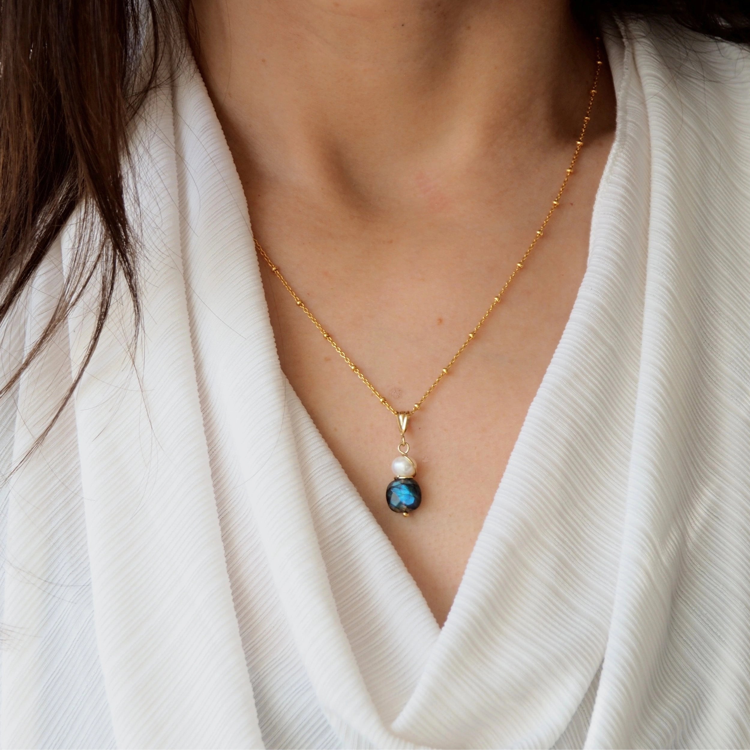 halsketting met edelsteen labradoriet