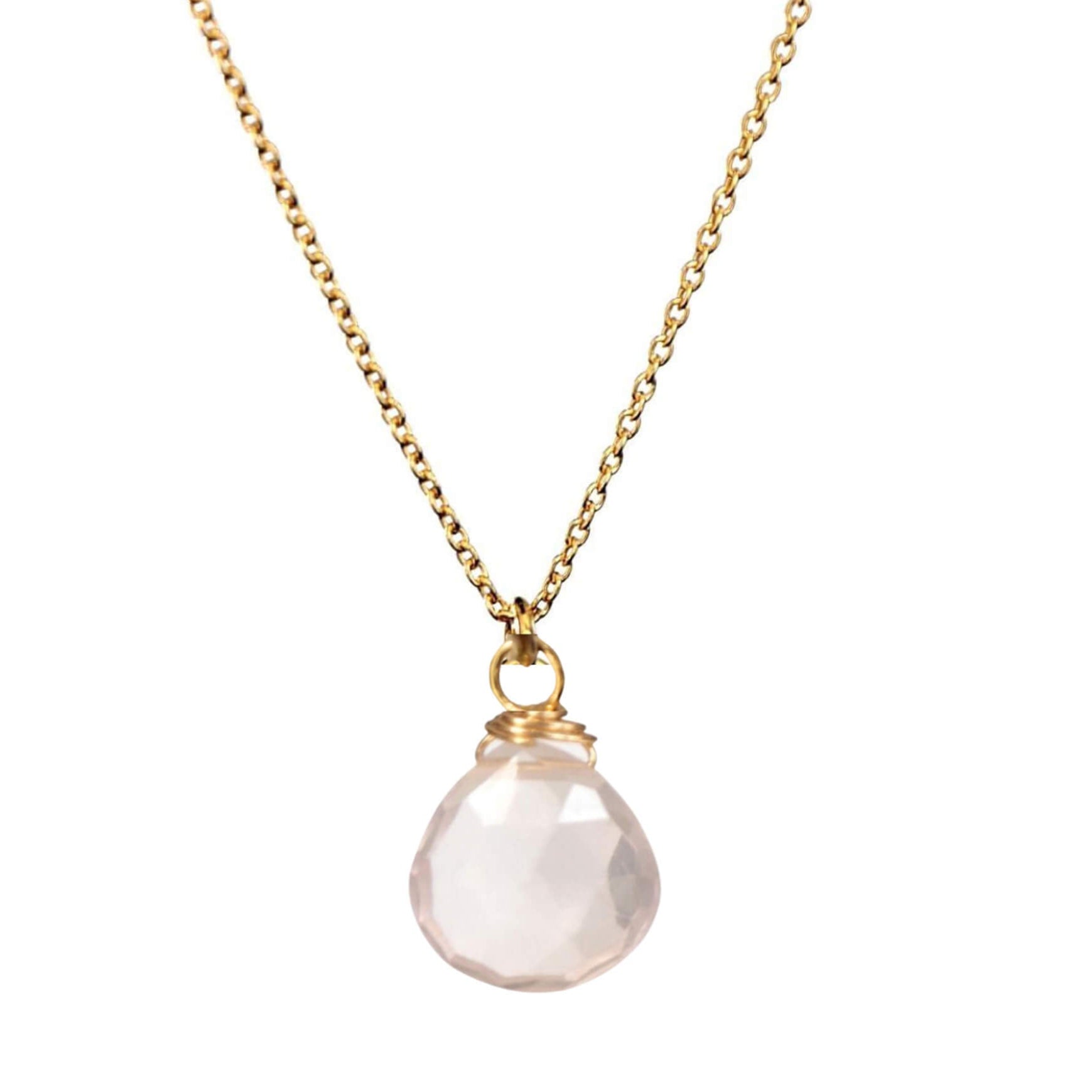 Halsketting edelsteen rozenkwarts | De steen van de liefde Oorbellen - Jewels with Flair