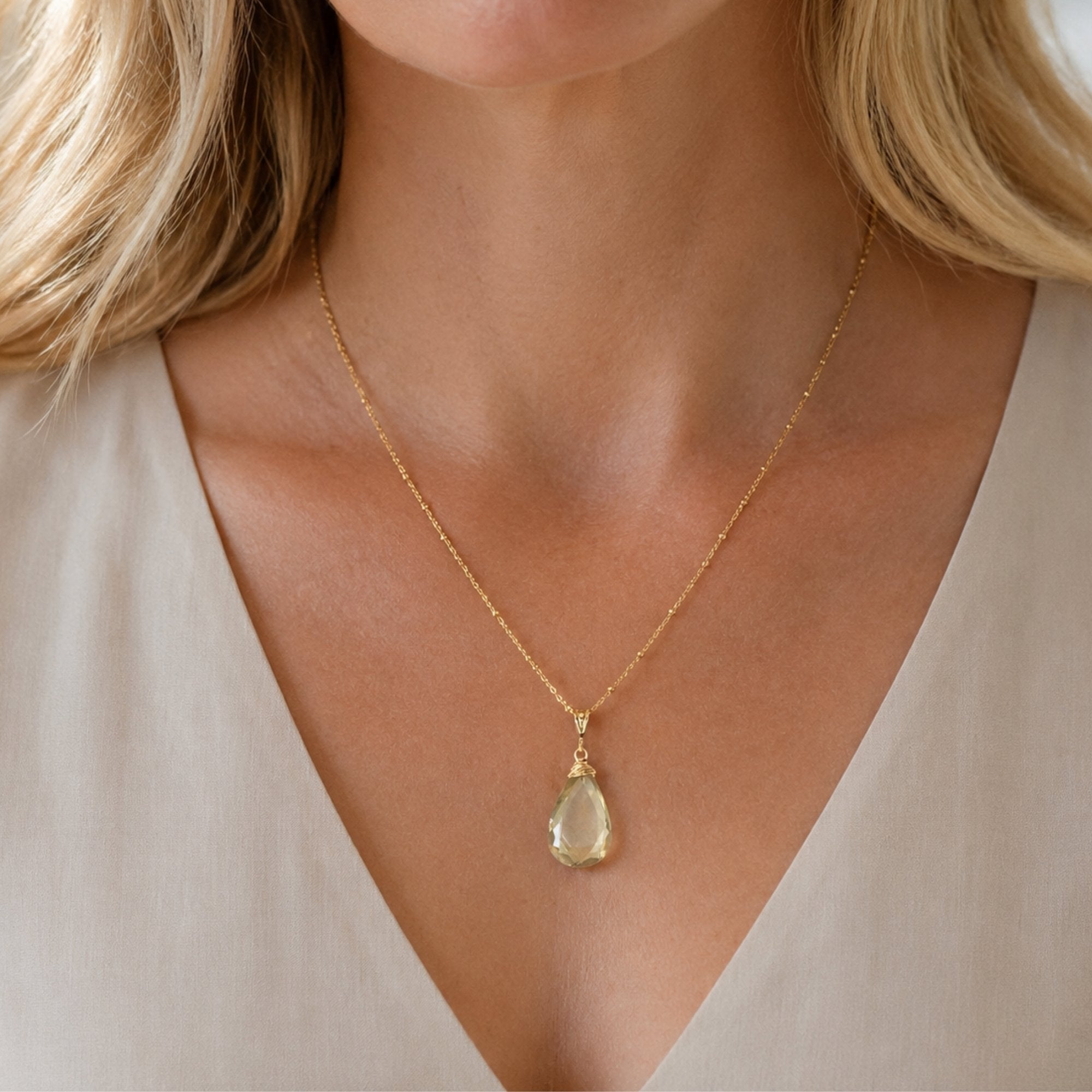 Ketting edelsteen citrien
