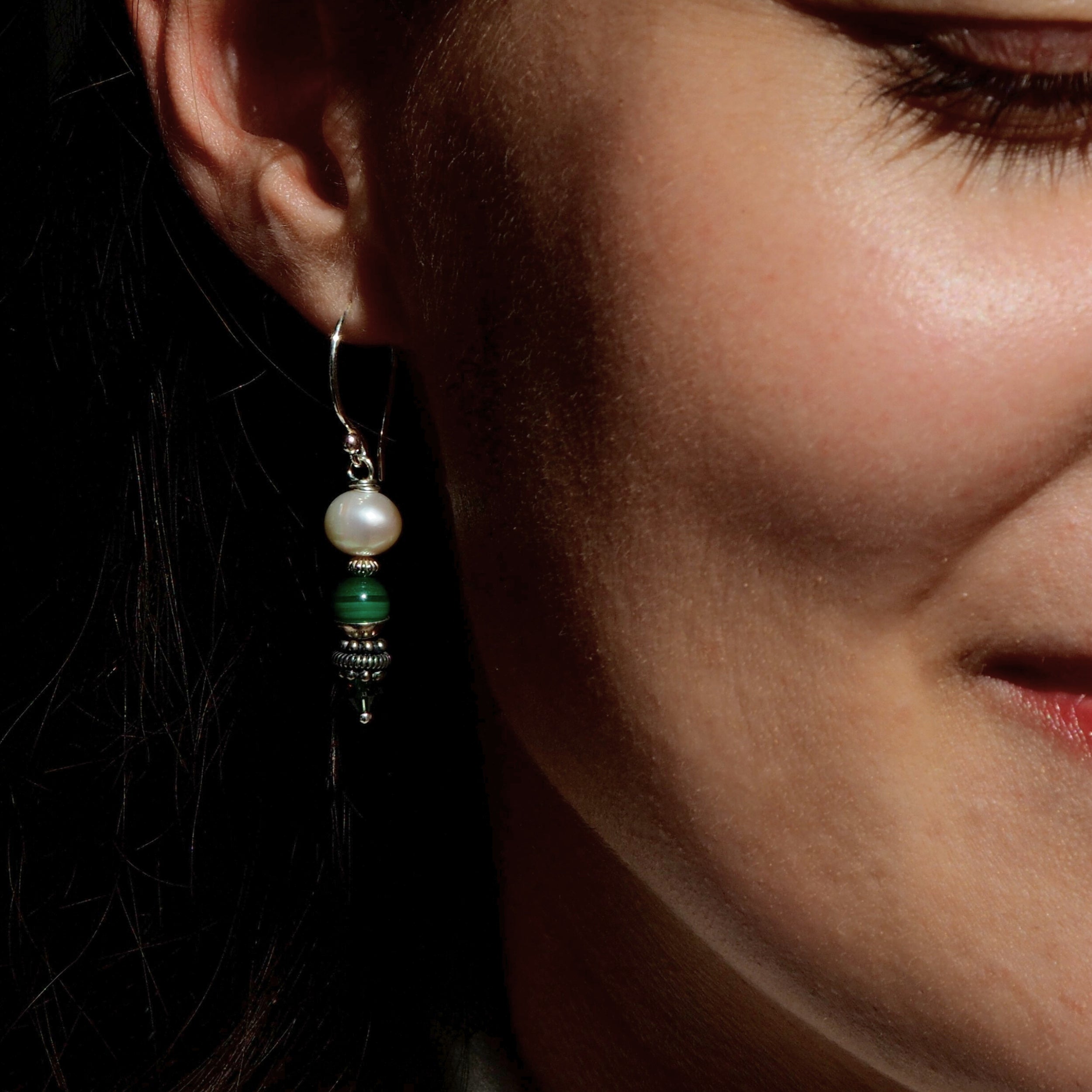 oorbellen zilver malachiet groen