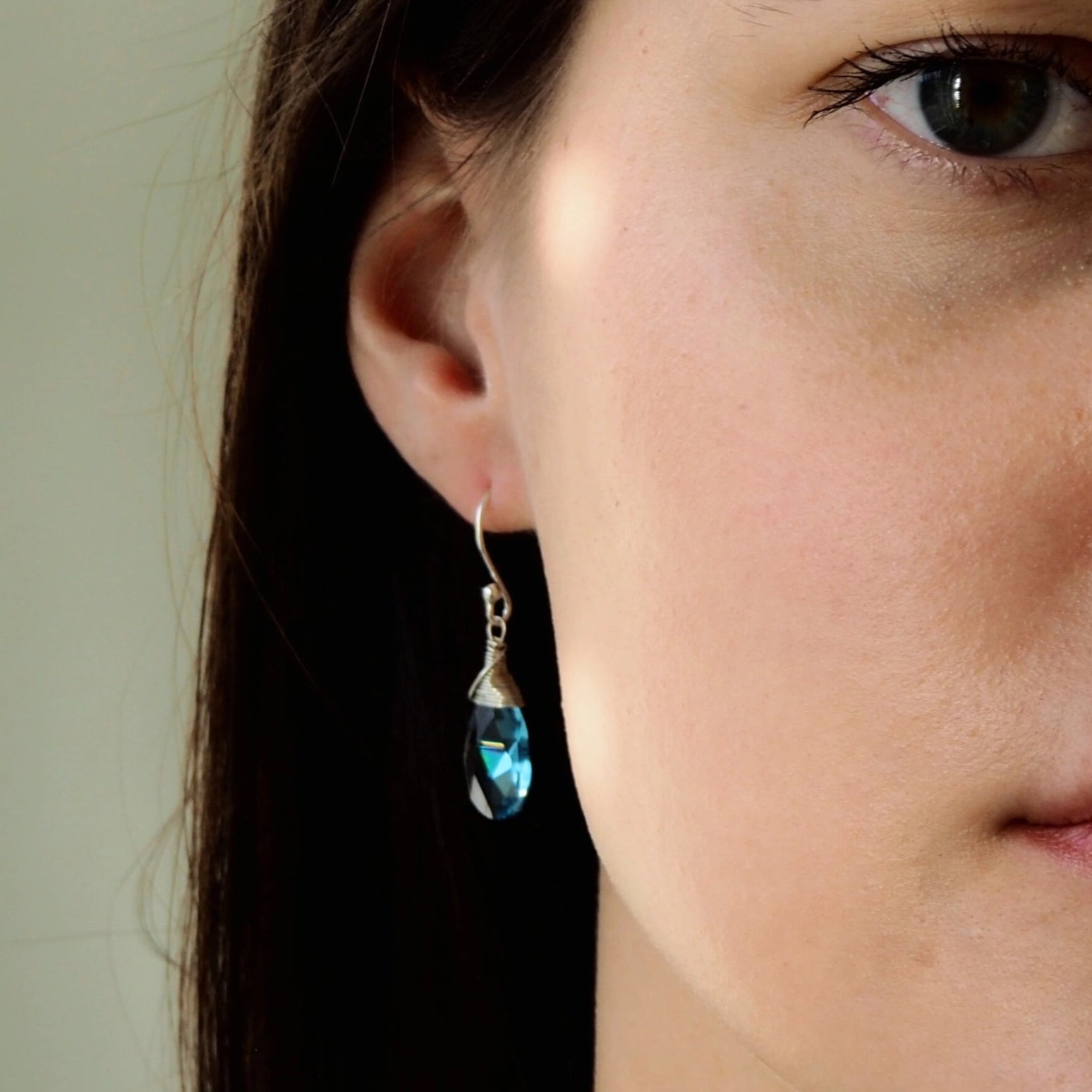 oorbellen licht blauwe druppels