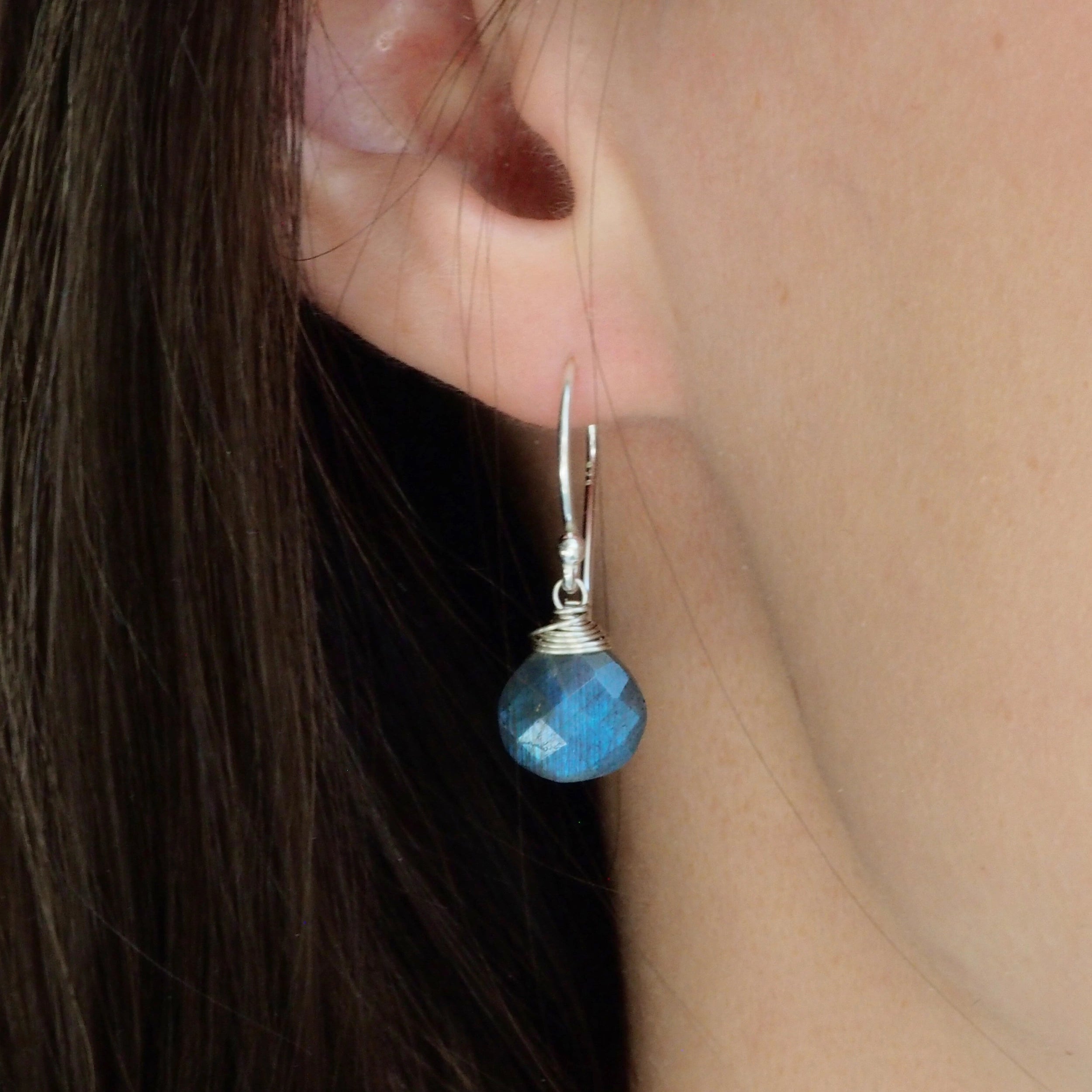 Oorbellen labradoriet druppels