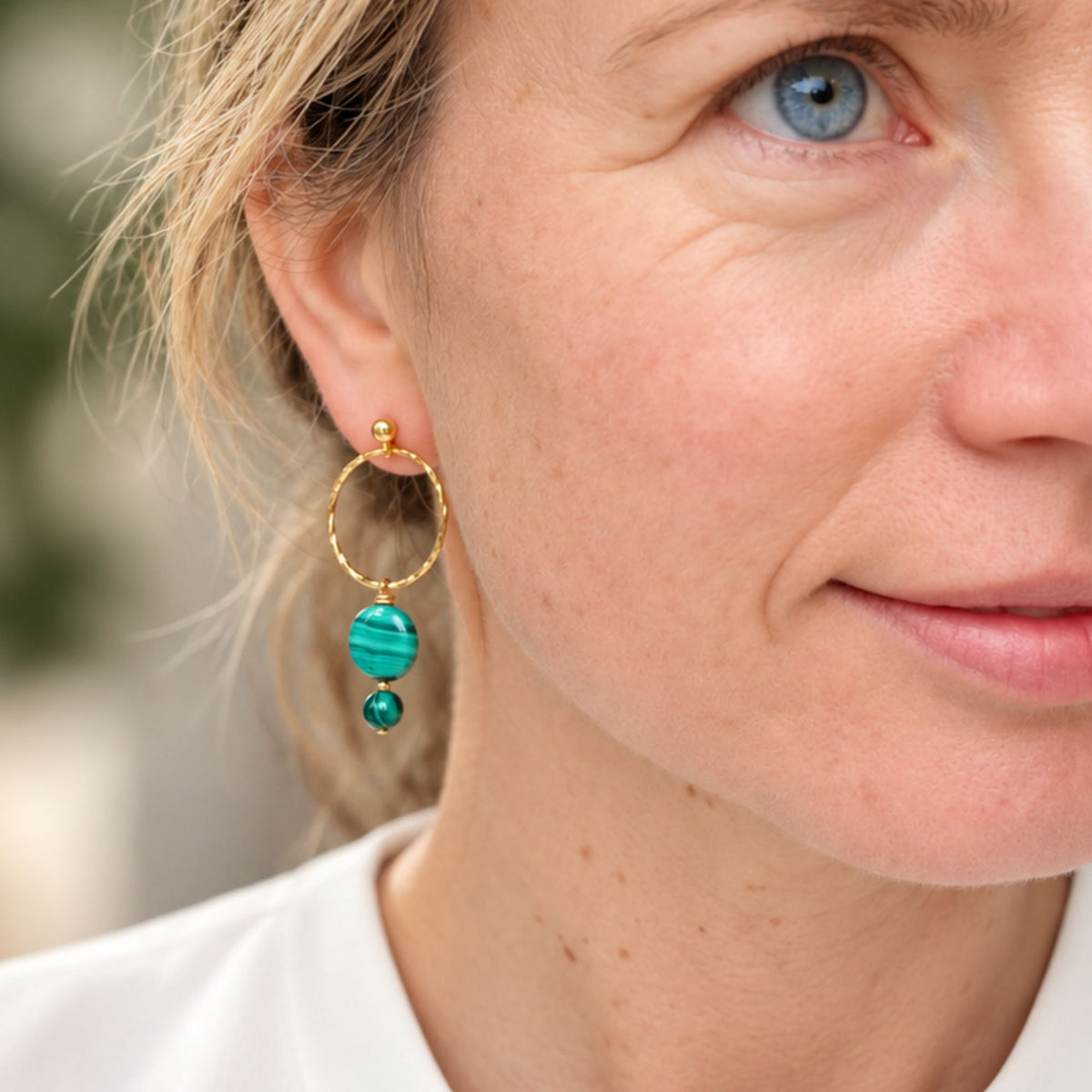 Statement oorbellen edelsteen malachiet