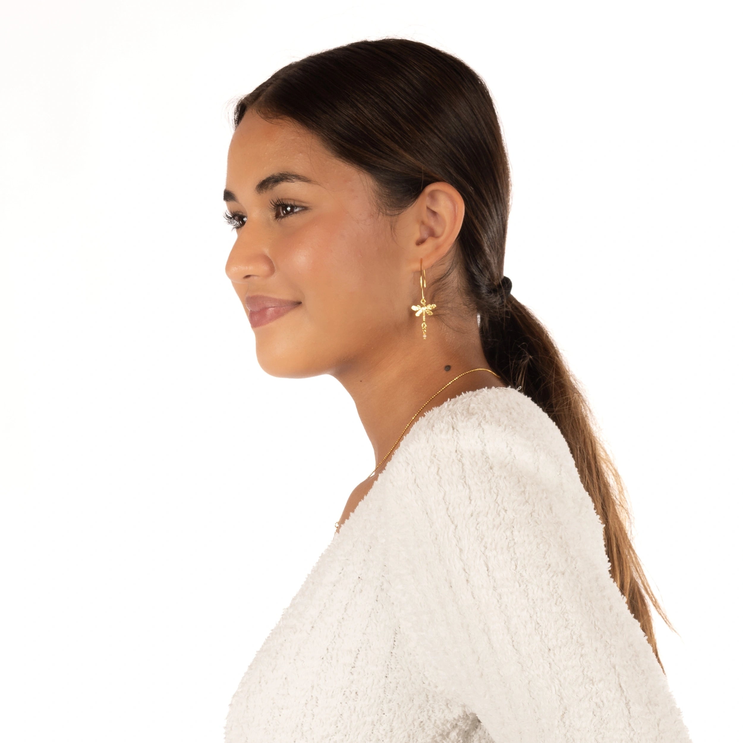 oorbellen met libellen in zilver of goud