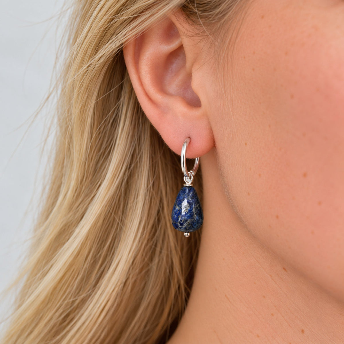 oorringen zilver lapis lazuli