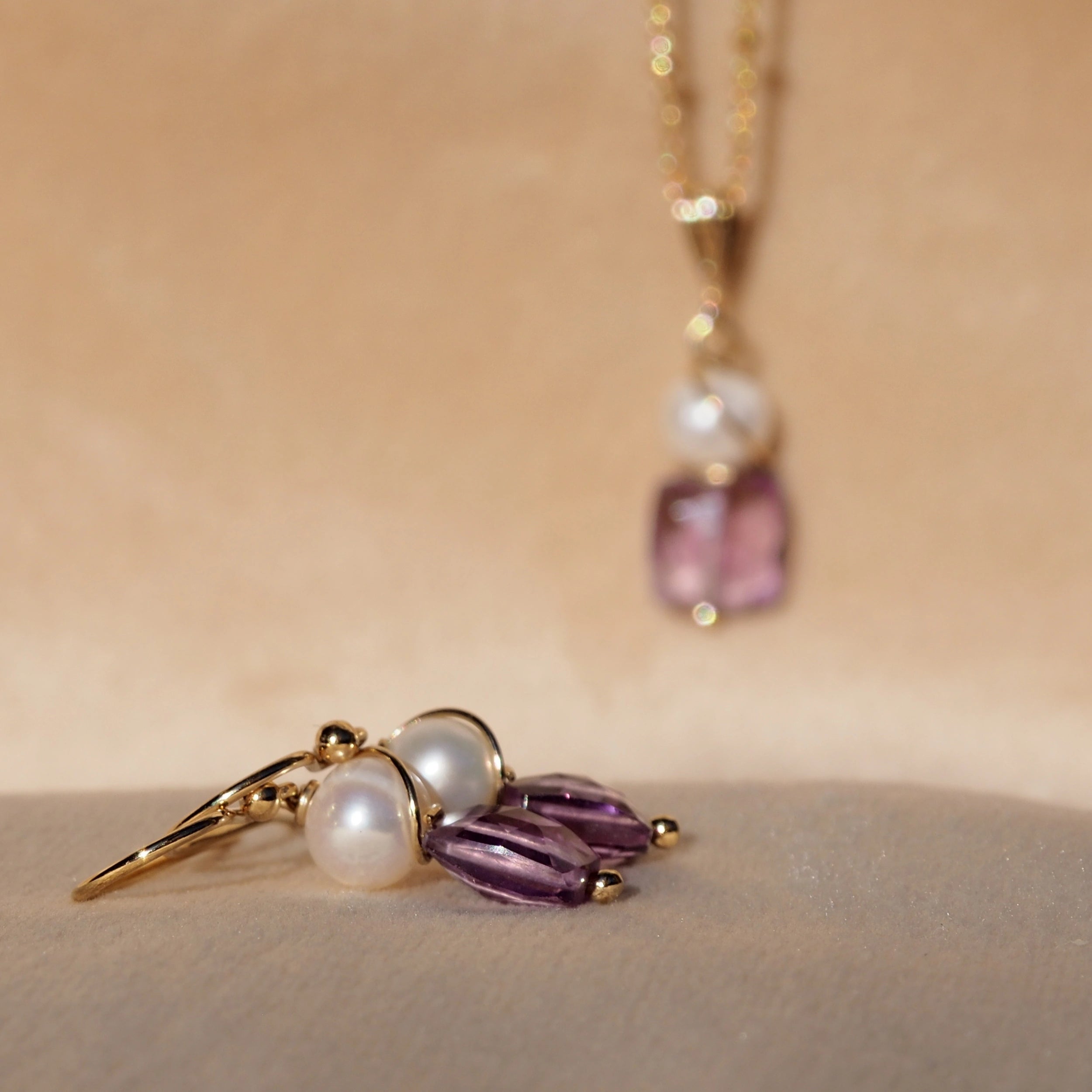 oorbellen paarse amethist