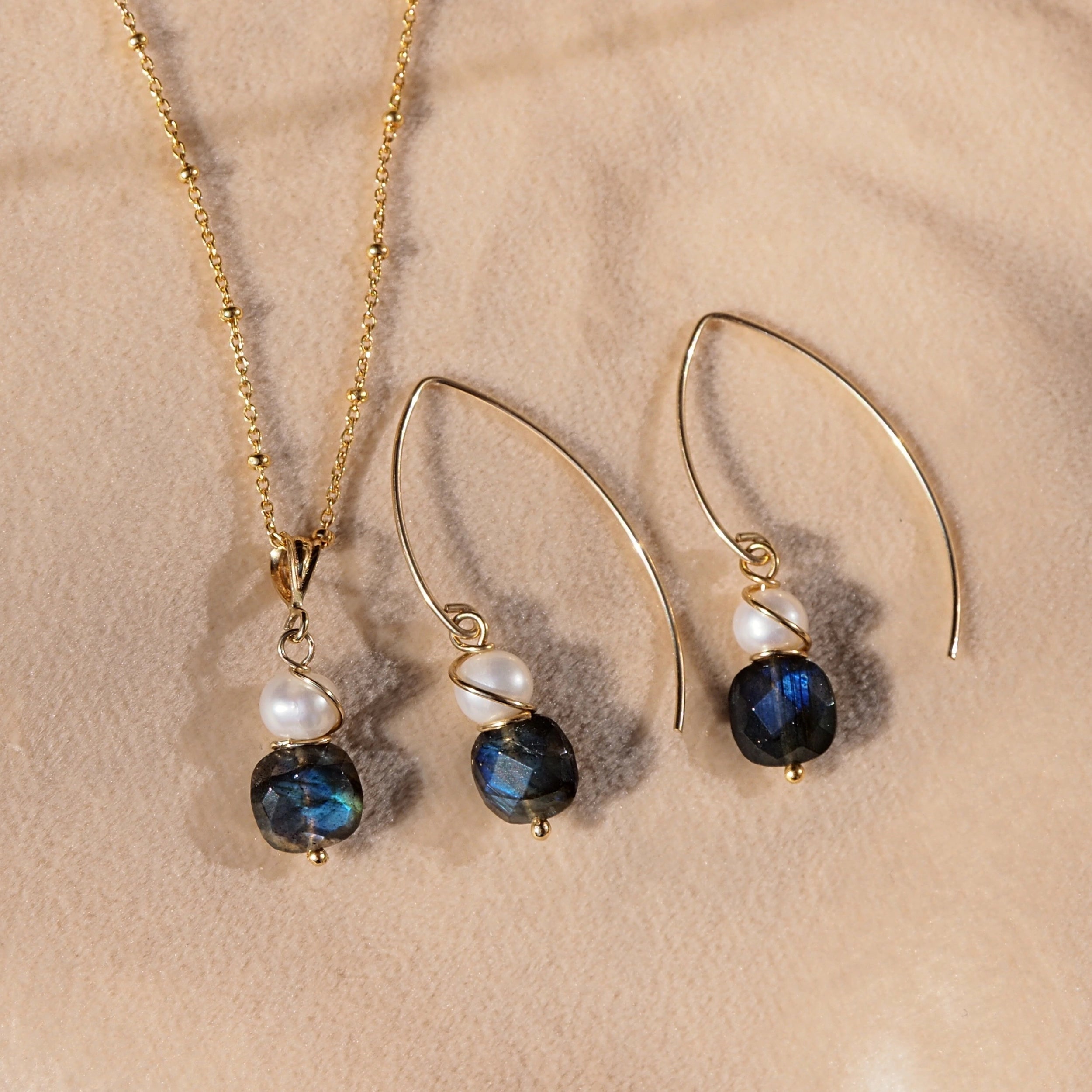 sieradenset labraordriet edelsteen