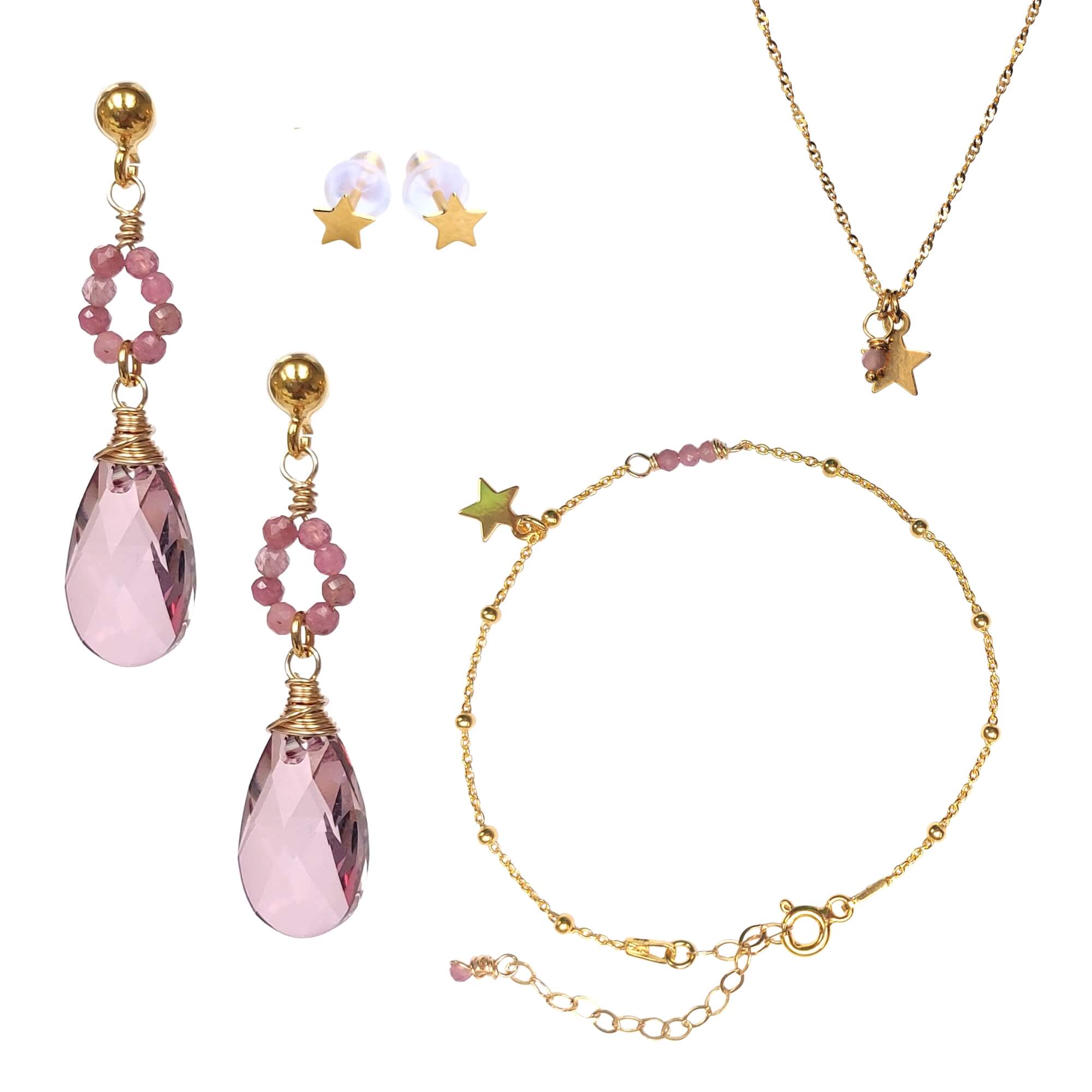 Sprankelende Sterren Oorknopjes in Sterling Zilver en Verguld Zilver Oorbellen - Jewels with Flair