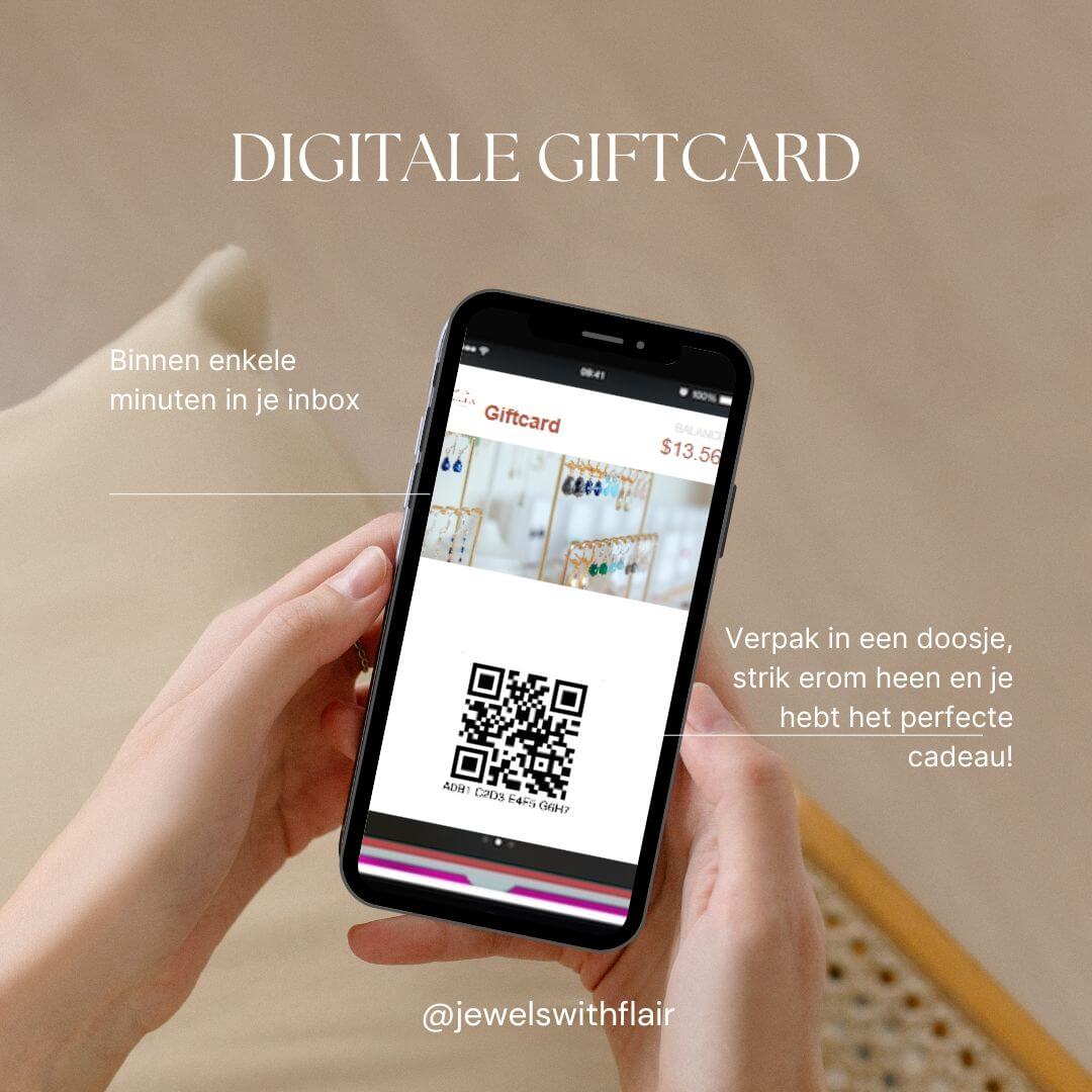 Digitale Giftcard - binnen enkele minuten in je inbox Sieraden - Jewels with Flair