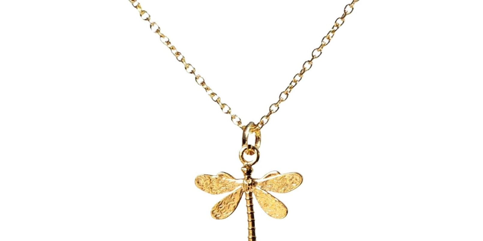 Halsketting met libel en edelsteen granaat Halskettingen - Jewels with Flair