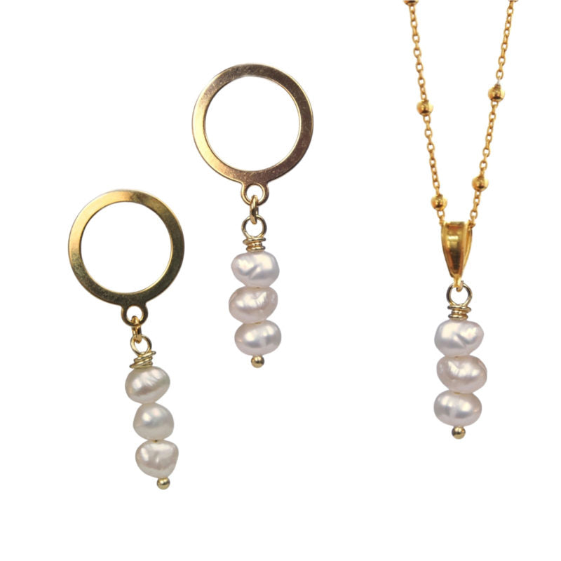 sieraden set zoetwaterparels