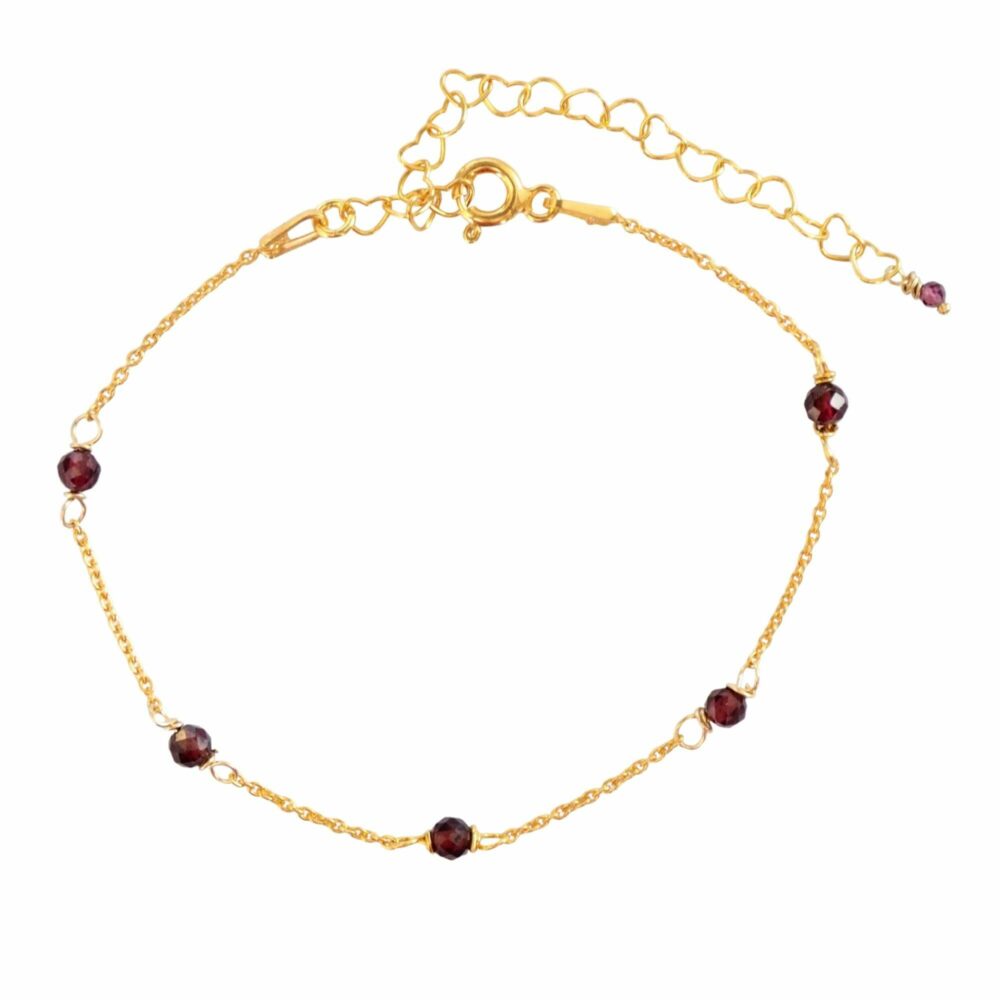 handgemaakte armband met granaat kraaltjes