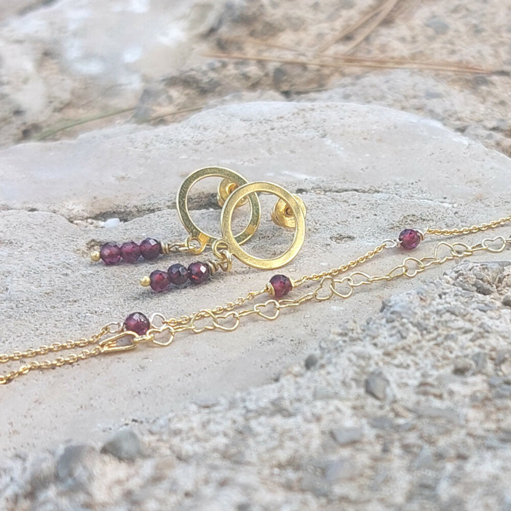 Oorbellen retro look geboortesteen januari