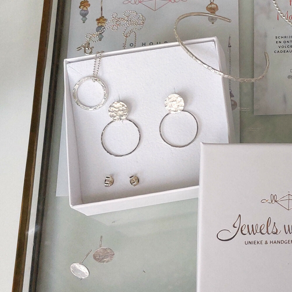 Zilveren sieraden set goudsmid cirkels