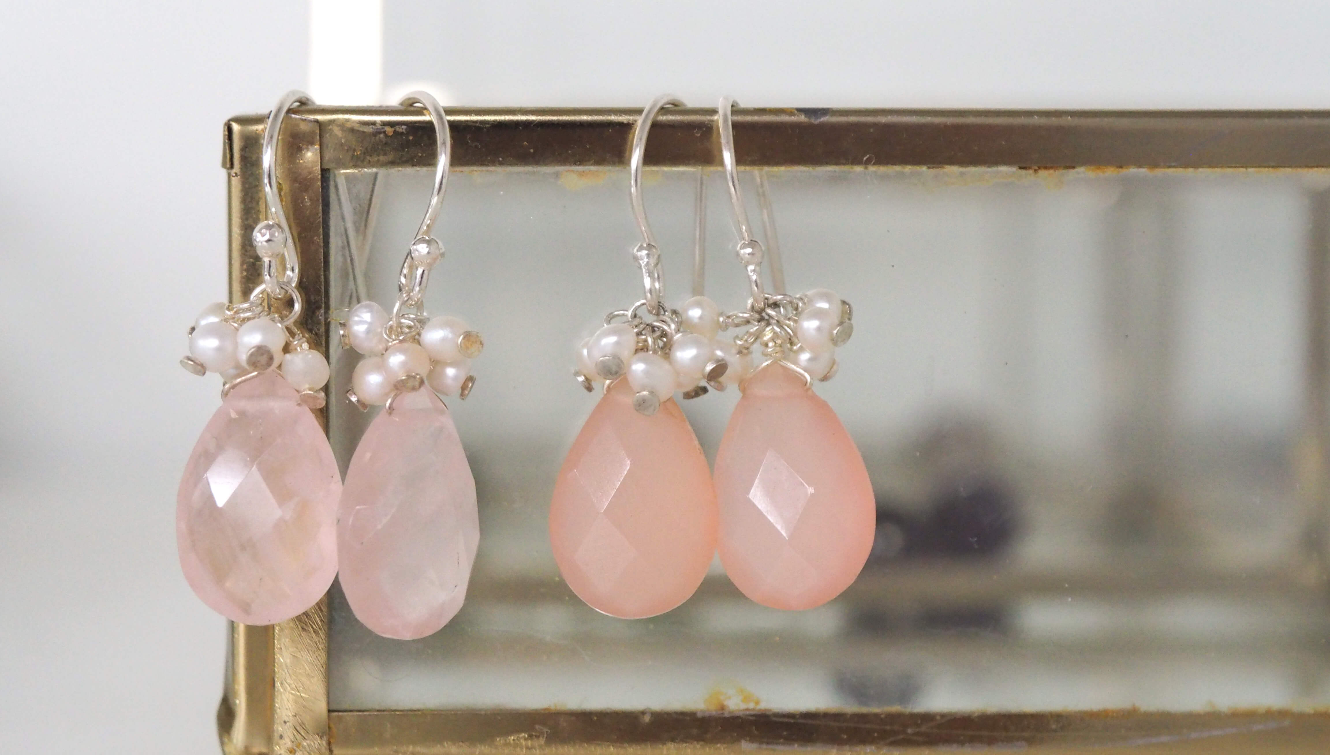 Oorbellen rozenkwarts