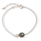 armband labradoriet en zoetwaterparel in sterling zilver