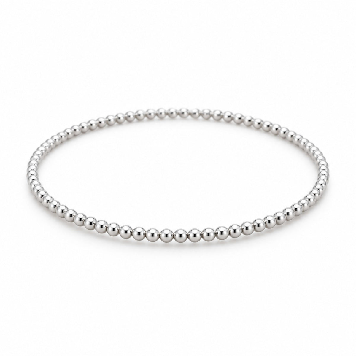 Zilveren Bangle pareldraad