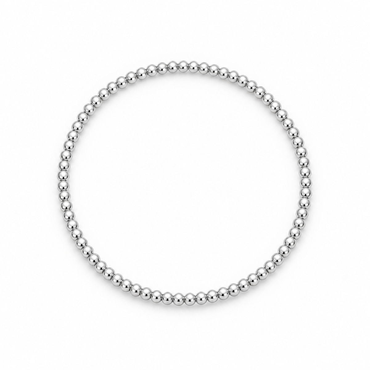 Zilveren Bangle pareldraad