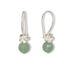 Oorbellen zilver met bloemen en edelsteen aventurijn wat symbool staat voor rust en ontspanning