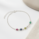 Geboortesteen armband zilver