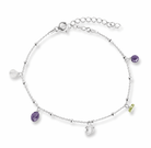 Geboortesteen bedel armband met echte edelstenen