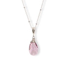 halsketting glaskristal druppel roze