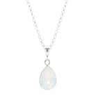 Halsketting zilver met hanger van Swarovski Elements in white opal