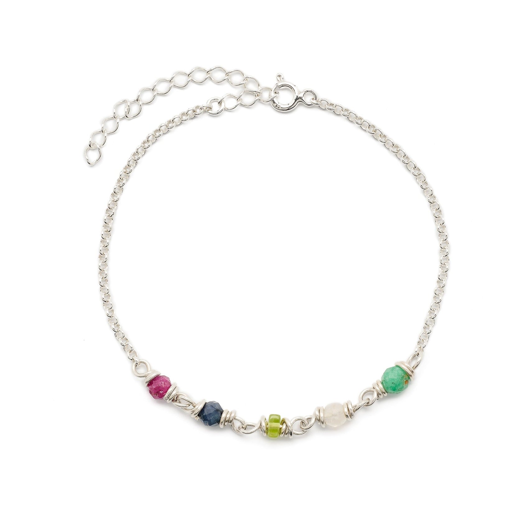 Geboortesteen armband met zelf uitgekozen steentjes, maatwerk armband, customize bracelet
