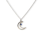 halsketting met maan bedel en edelsteen lapis lazuli