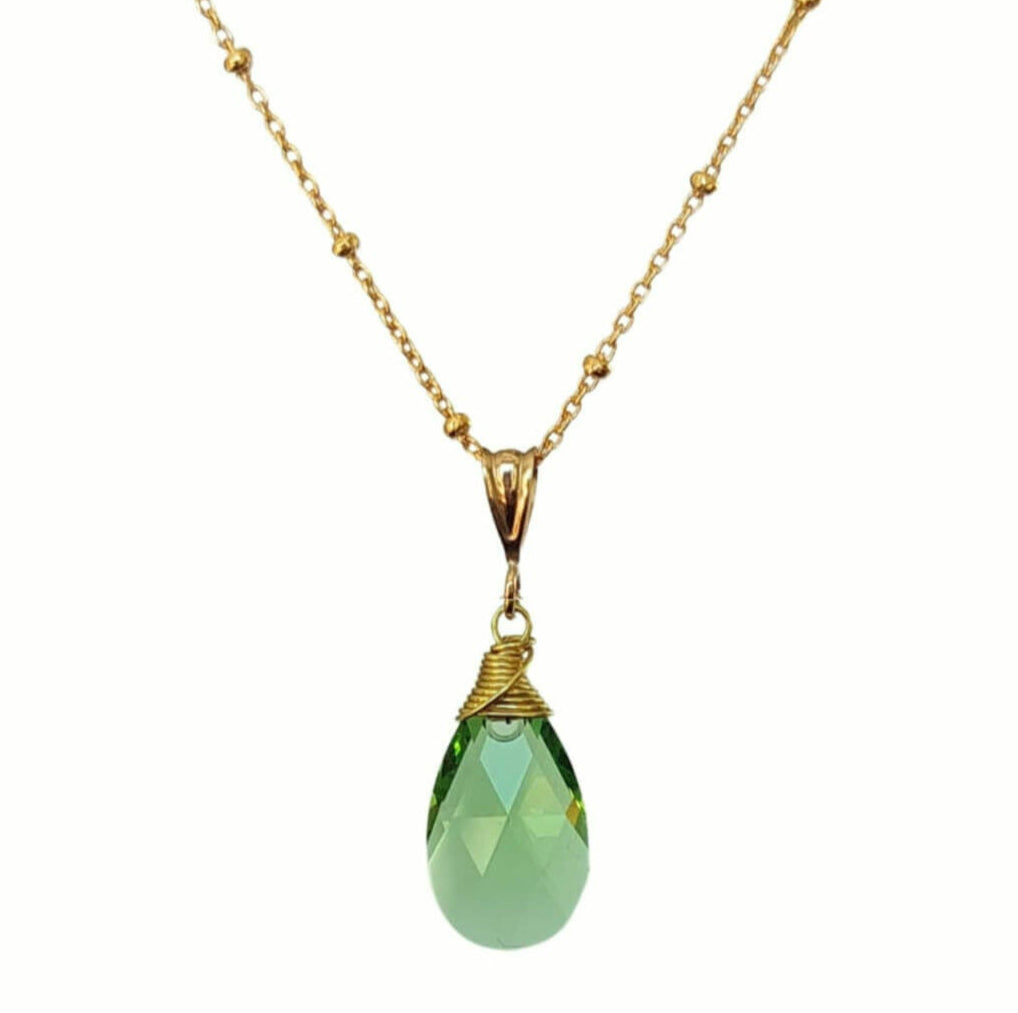 ketting groene druppel hanger