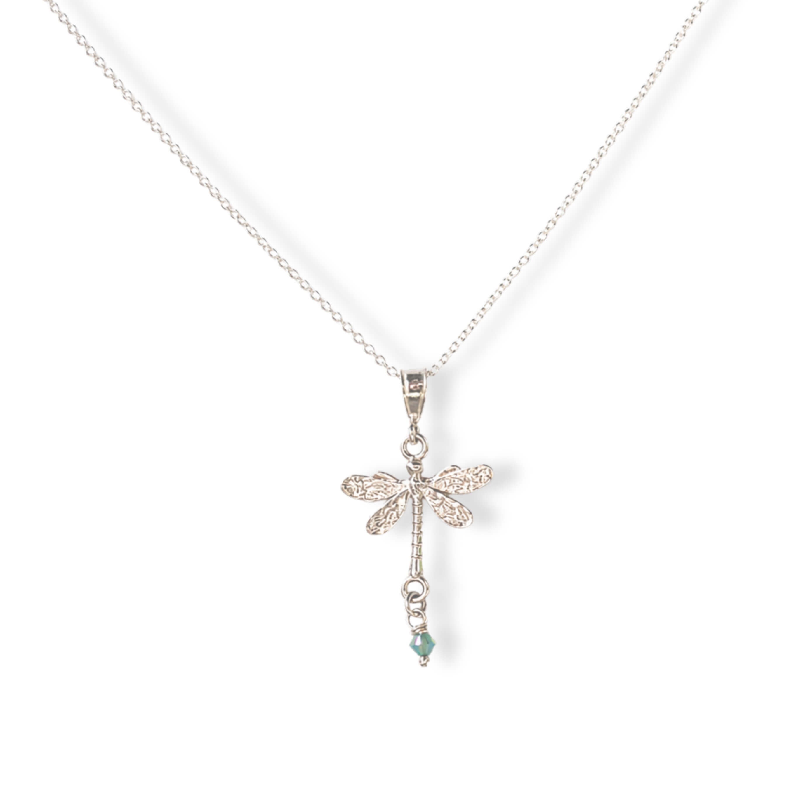 halsketting libel en Swarovski kraaltje