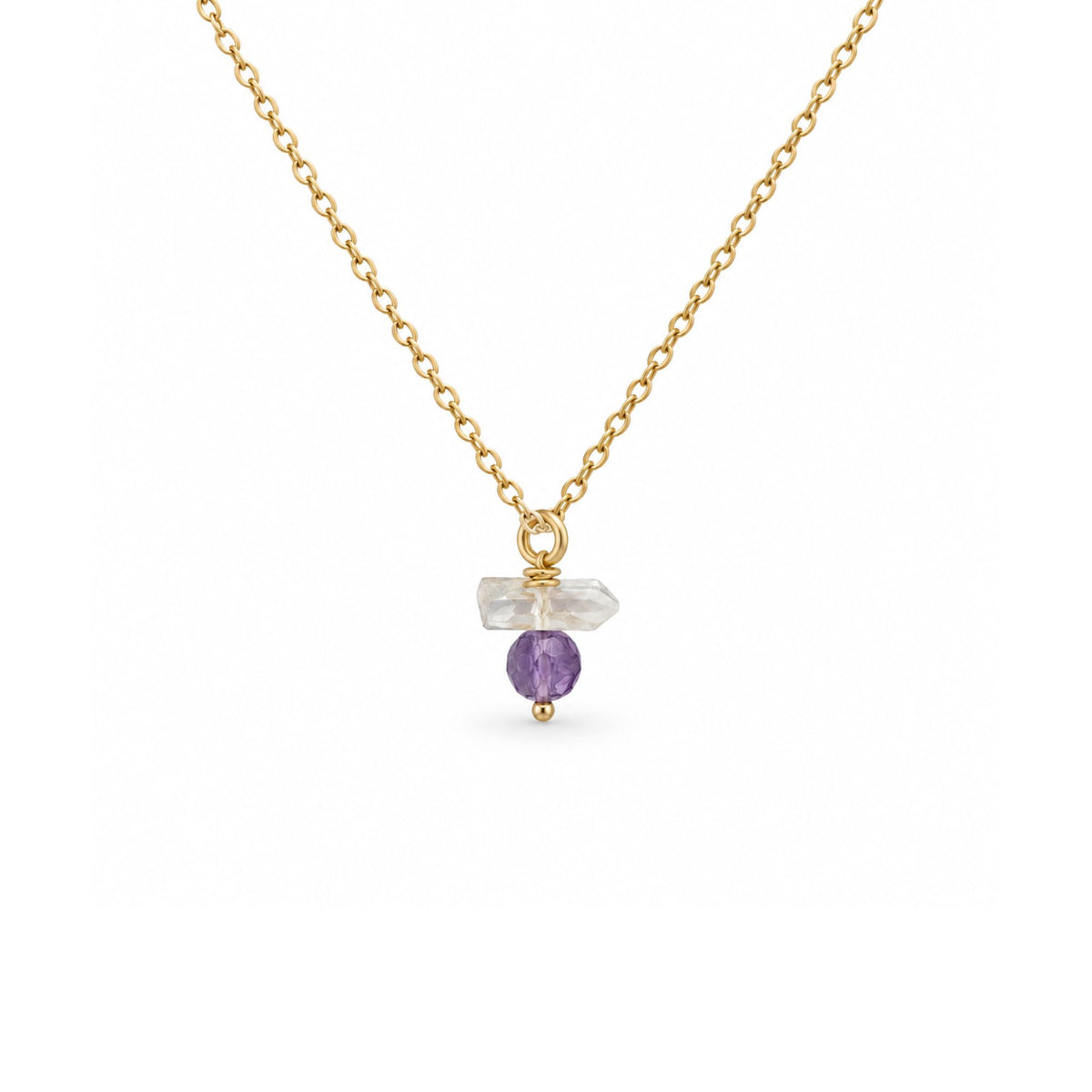 Moeder dochter ketting met echte edelstenen