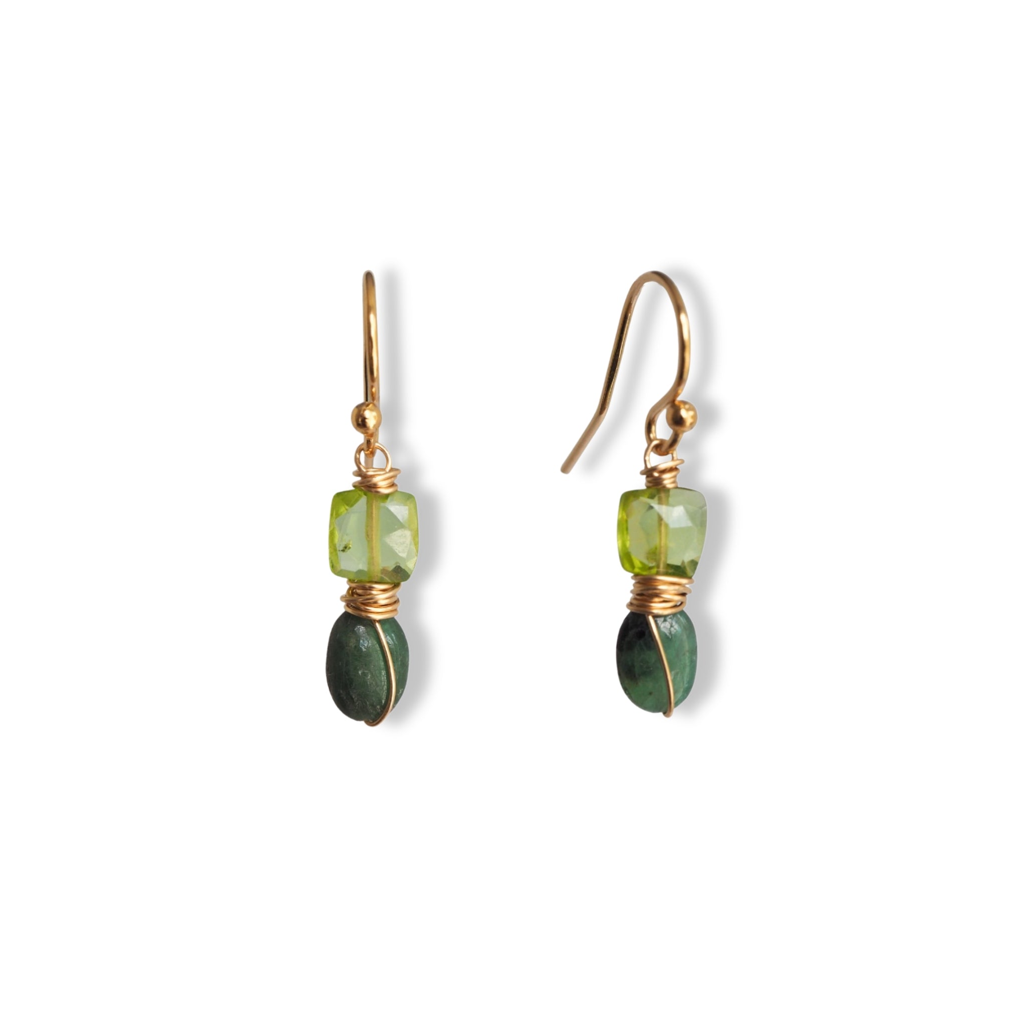 oorbelen peridoot en smaragd
