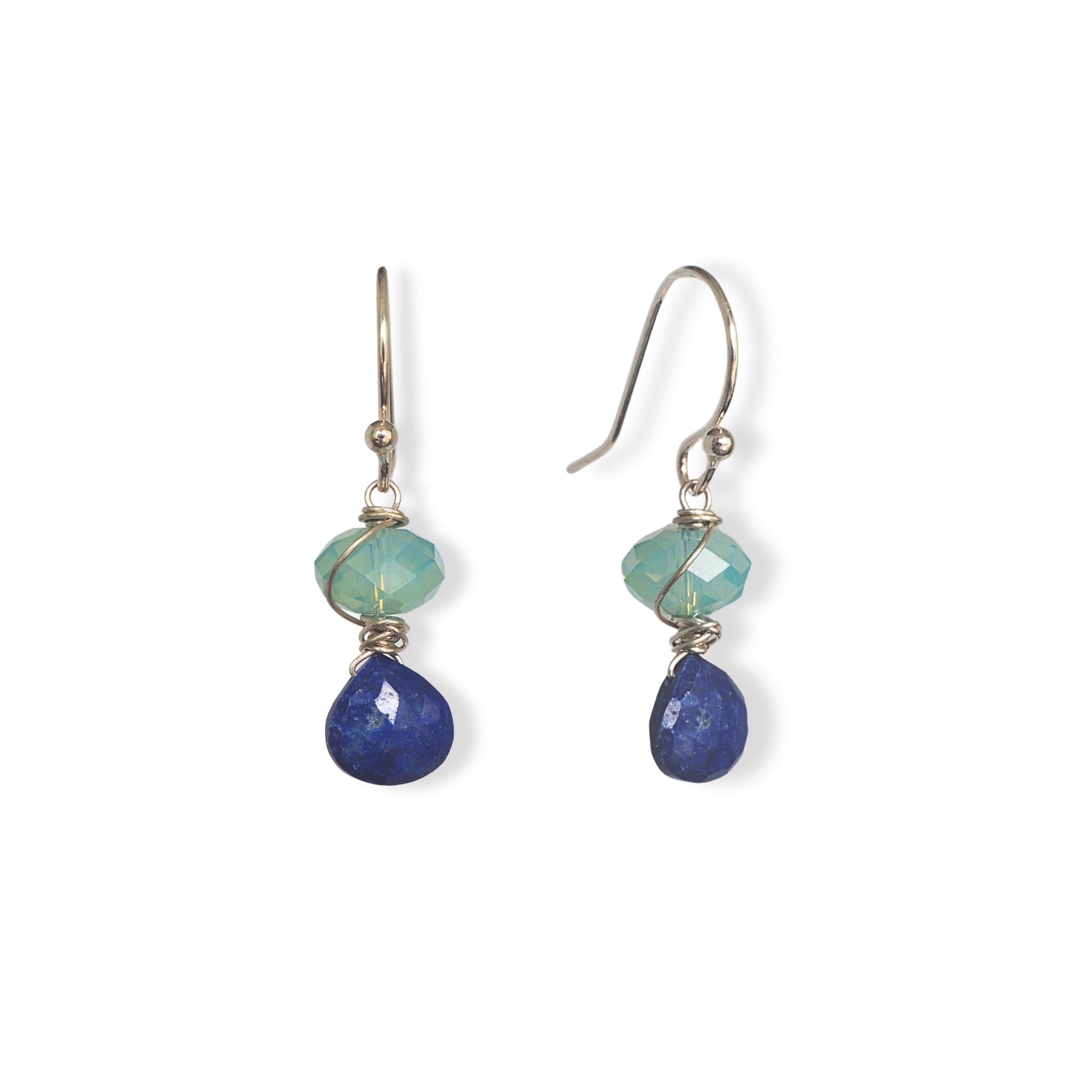 Oorbellen met lapis lazuli en Swarovski kristallen in Ocean Pacific  - Jewels with Flair