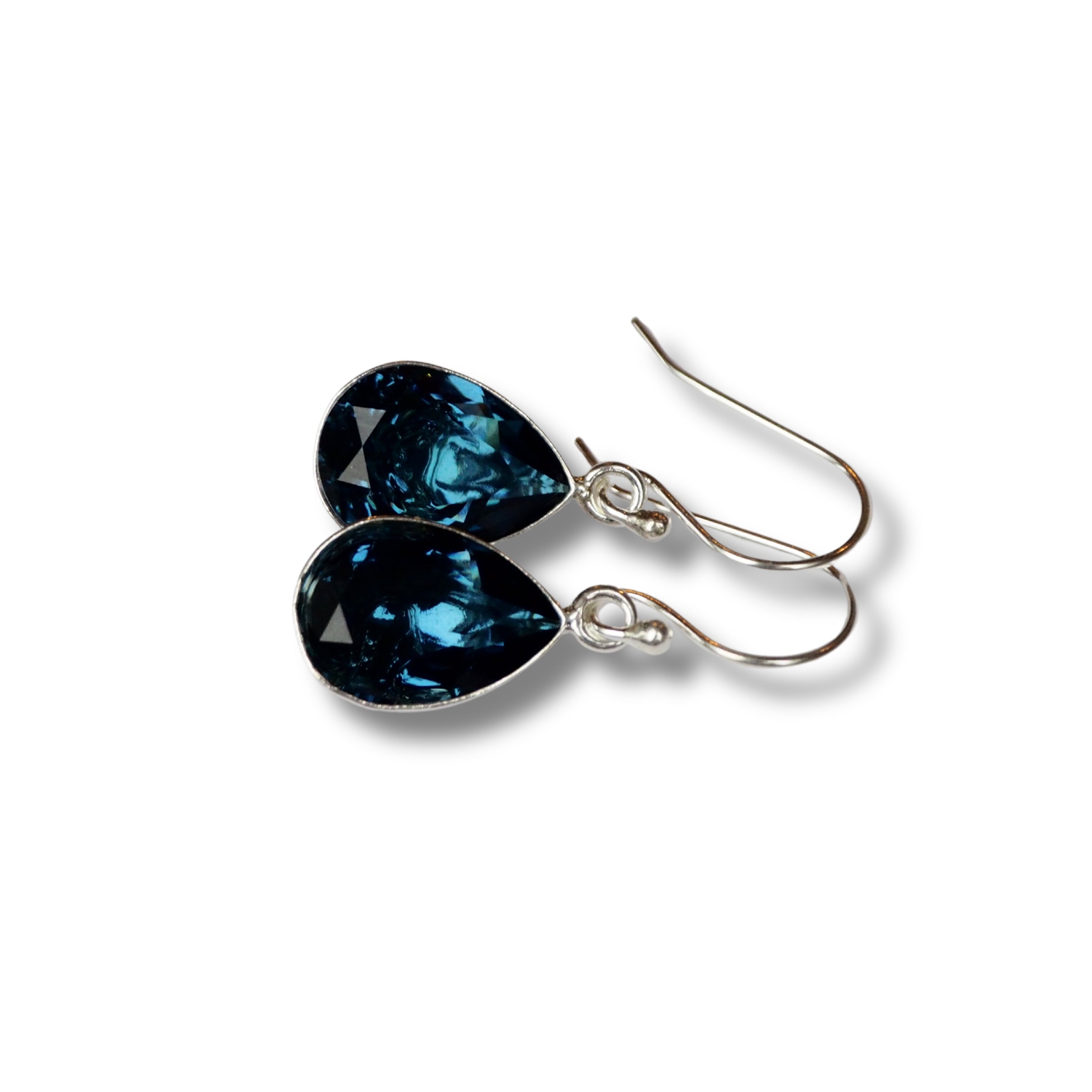 Montana Blue Turbo Picasso Bead Earrings with Hand Wired Crystal Tear Drops and Fancy authentic Post Closure NE247