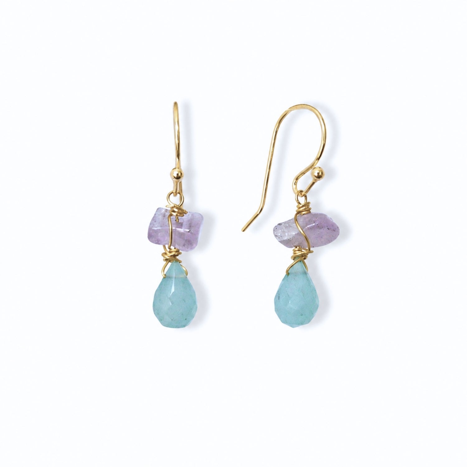 edelsteen oorbellen met chalcedoone namethist
