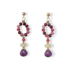handgemaakte oorbellen robijn, opaal en amethist
