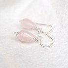 Oorbellen rozenkwarts druppels