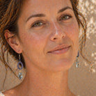 Oorbellen lswarovski druppels, tanzaniet en laps lazuli