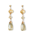 Handgemaakte oorbellen citrien, zoetwaterparels en opaal Oorbellen - Jewels with Flair