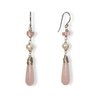 Rozenkwarts oorbellen met parels en aardbeikwarts Oorbellen - Jewels with Flair