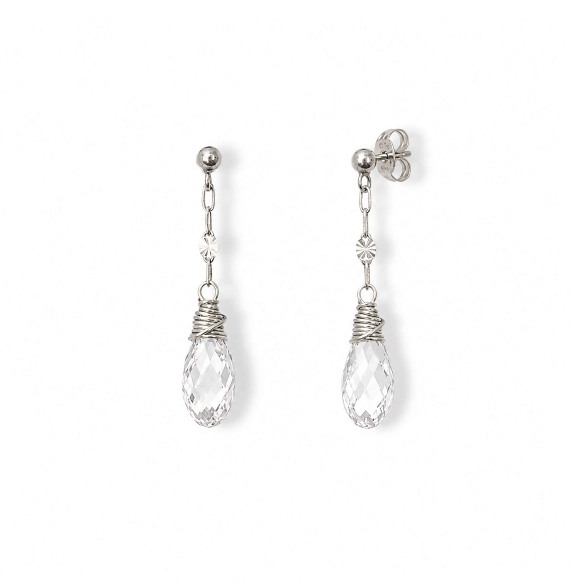 Zilveren oorbellen met heldere druppels, elegant en licht om te dragen Oorbellen - Jewels with Flair