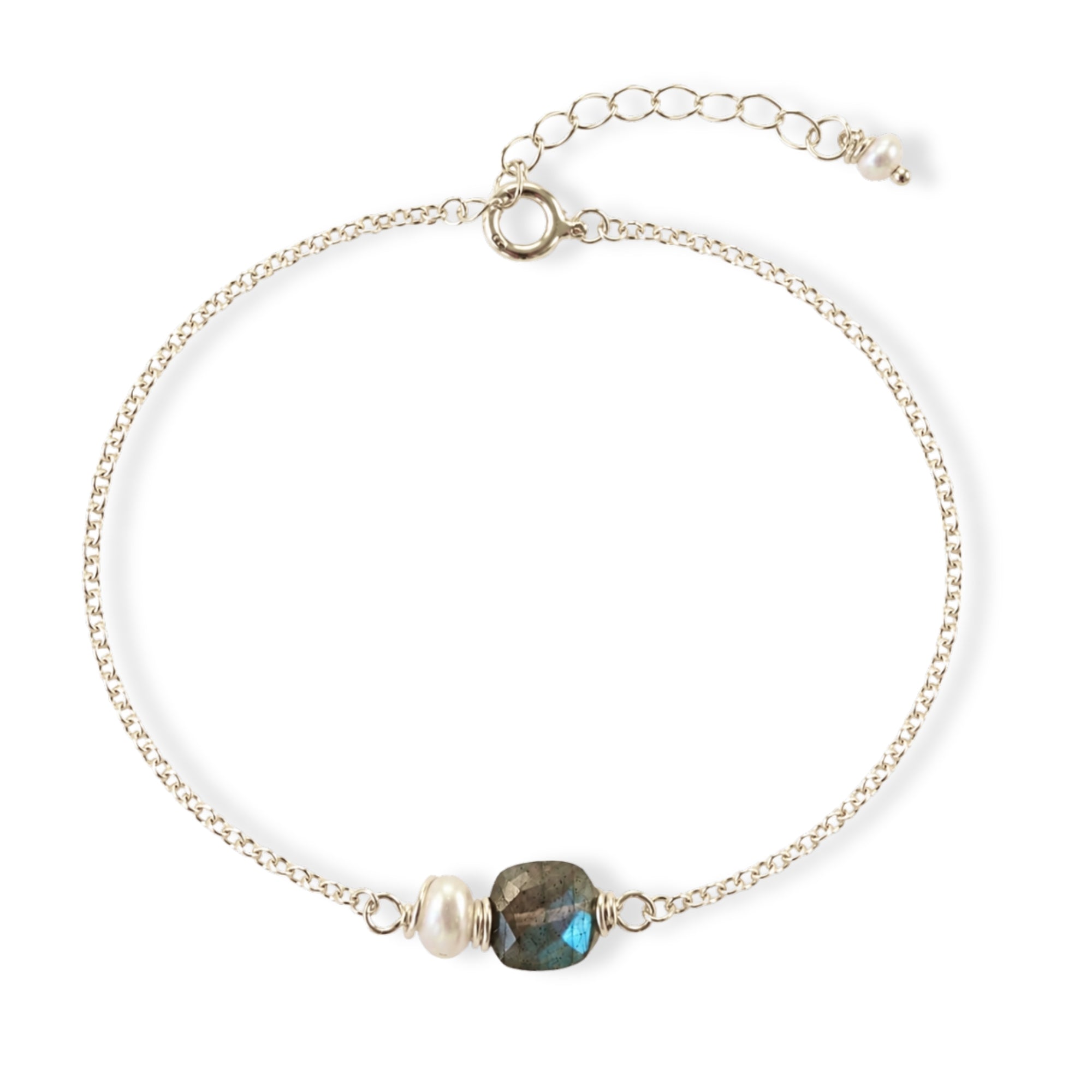 Armband zilver met labradoriet