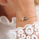 Armband goud met edelsteen labradoriet