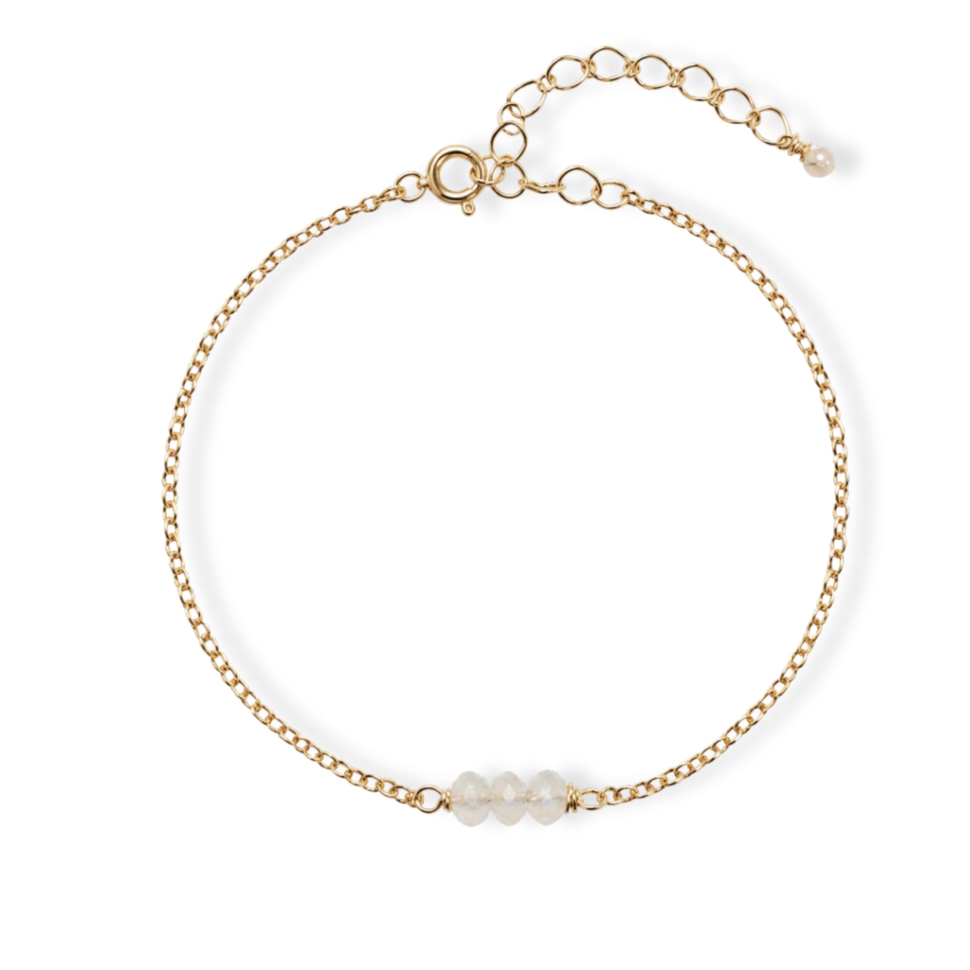 Handgemaakte armband met edelsteen maansteen