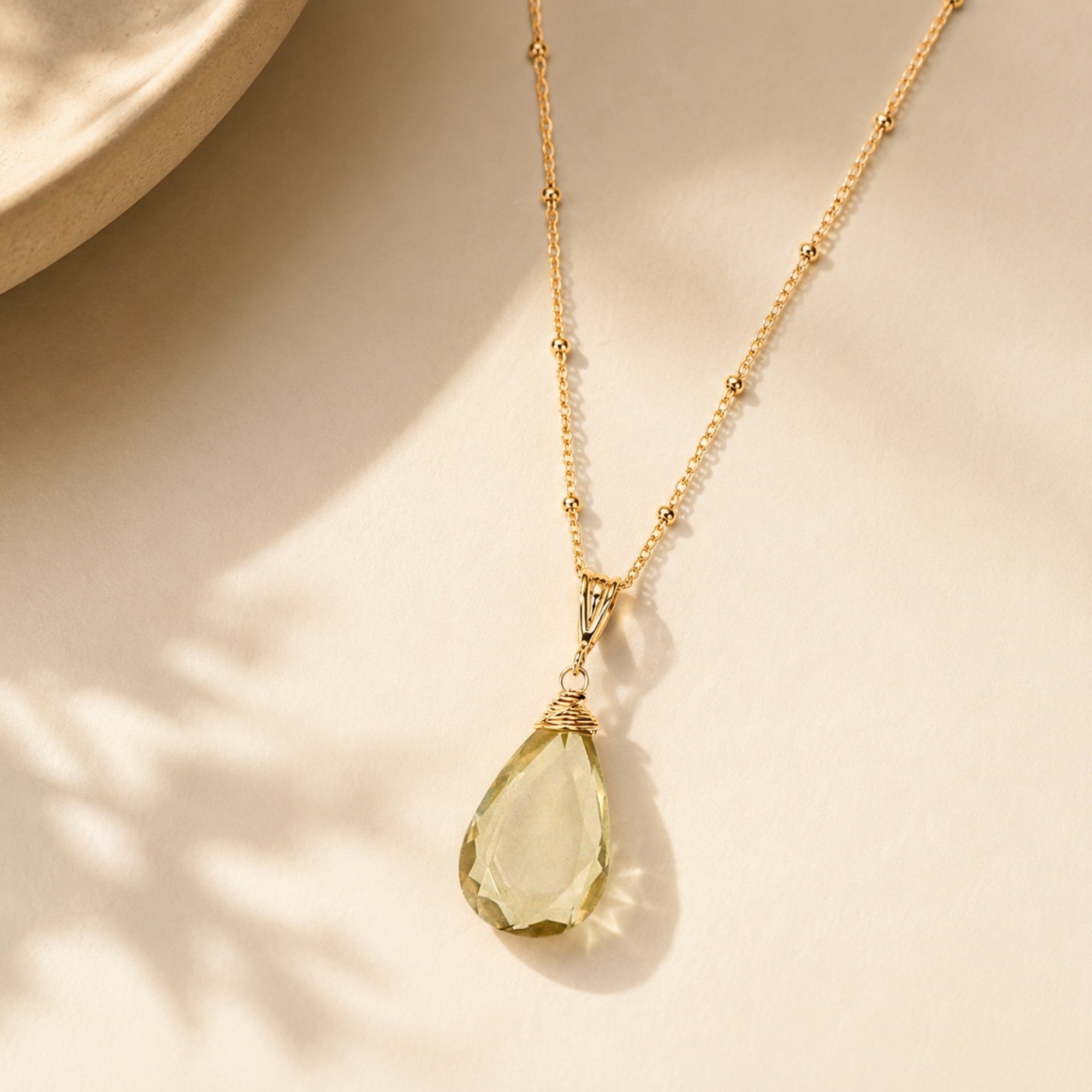 Ketting citrien hanger edelsteen